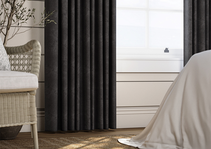 Faux Suede, Charcoal - Made to Measure Curtains - Image 5
